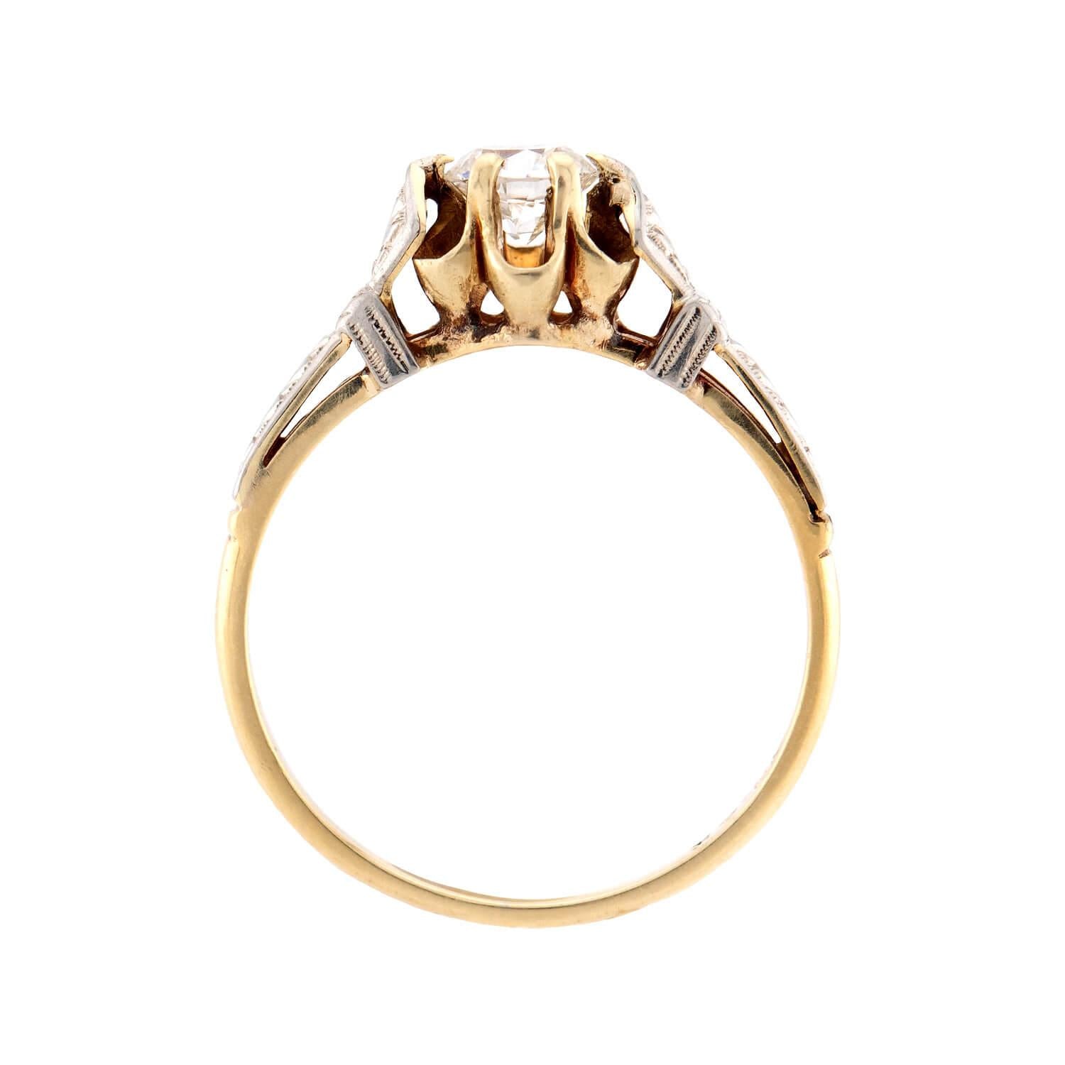 Edwardian 14k/Platinum Diamond Engagement Ring .35ct