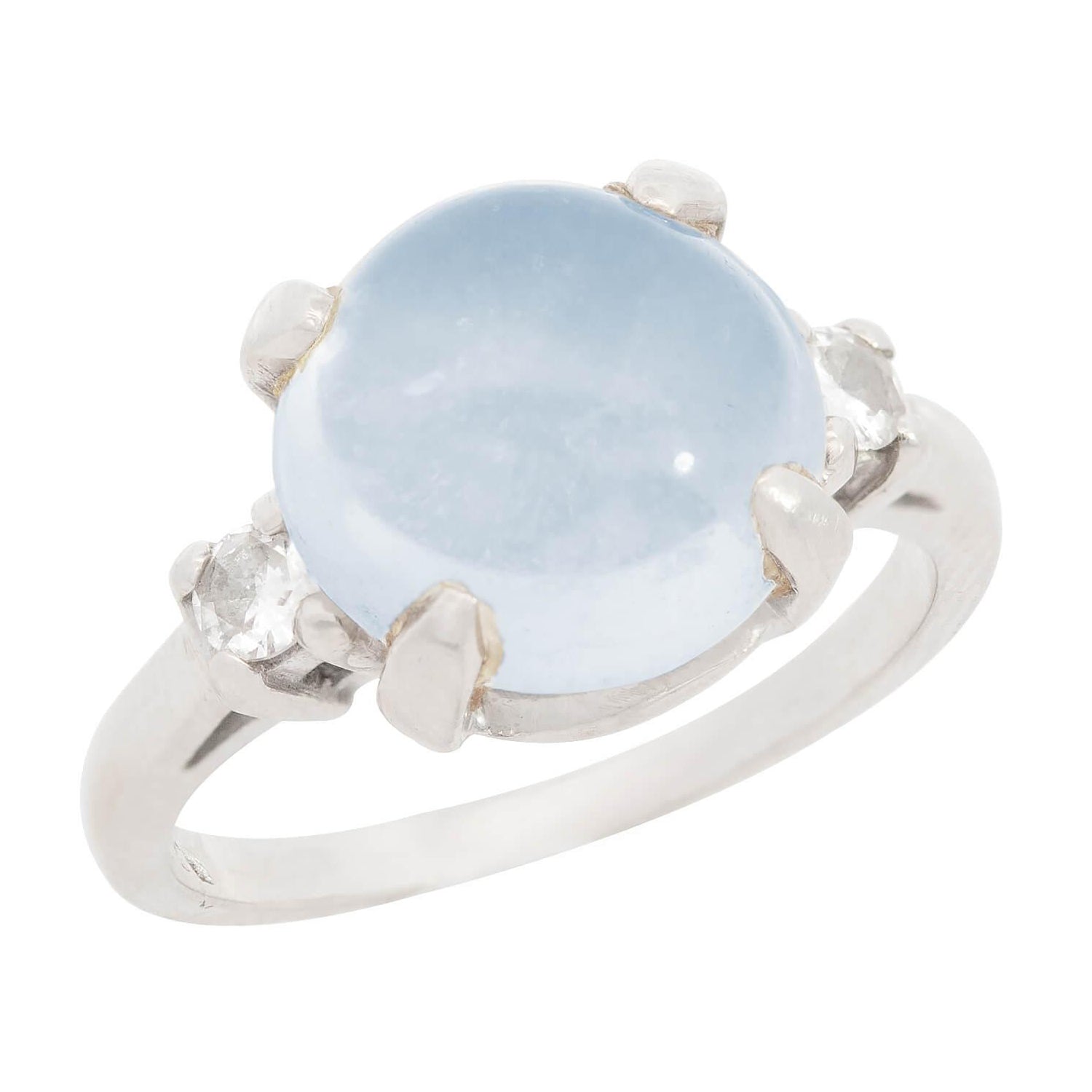 Retro 14k Moonstone & Diamond Ring