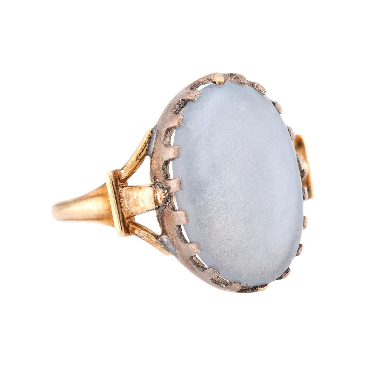 Victorian 14k/Sterling Silver Moonstone Ring