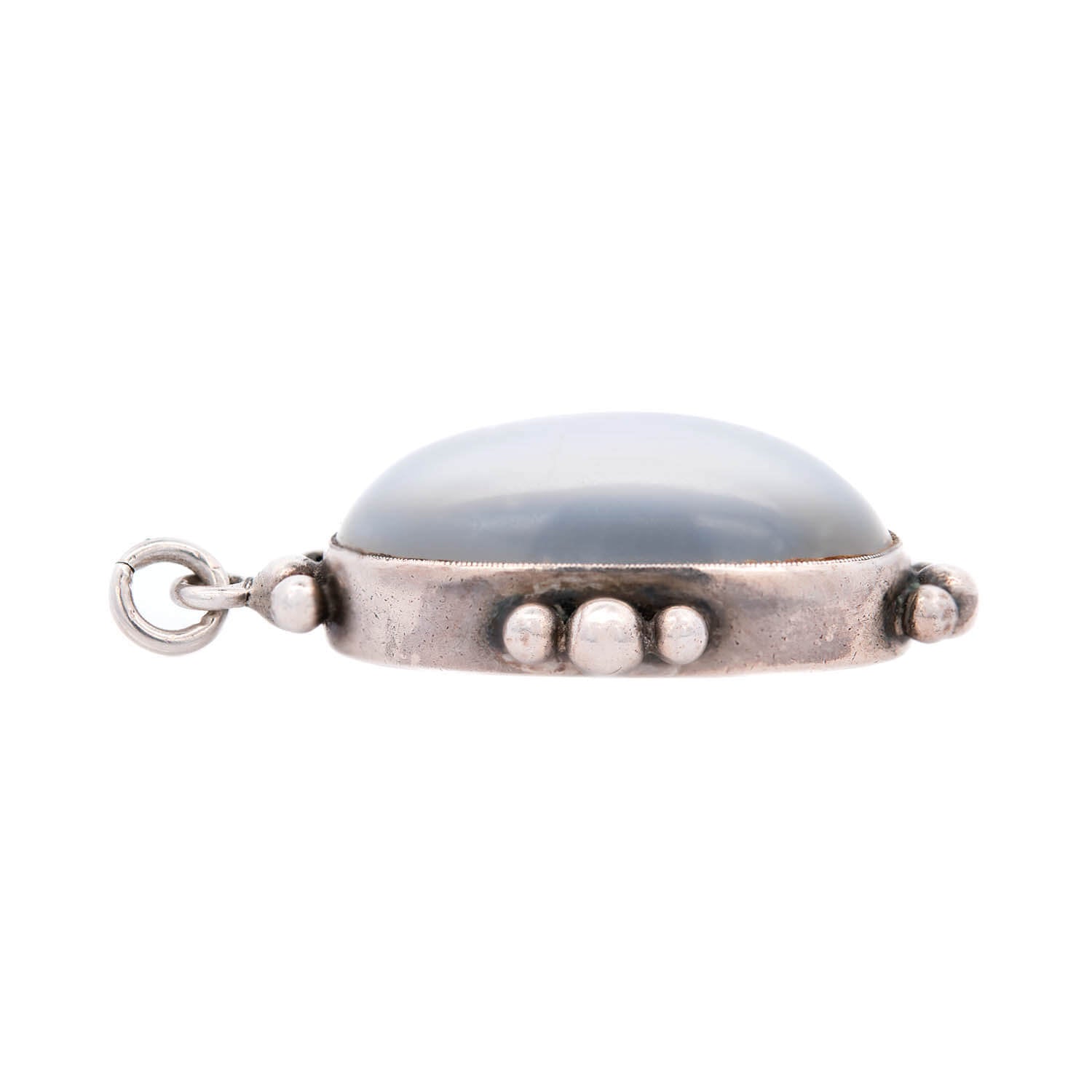 Art Nouveau Large Moonstone Sterling Silver Pendant