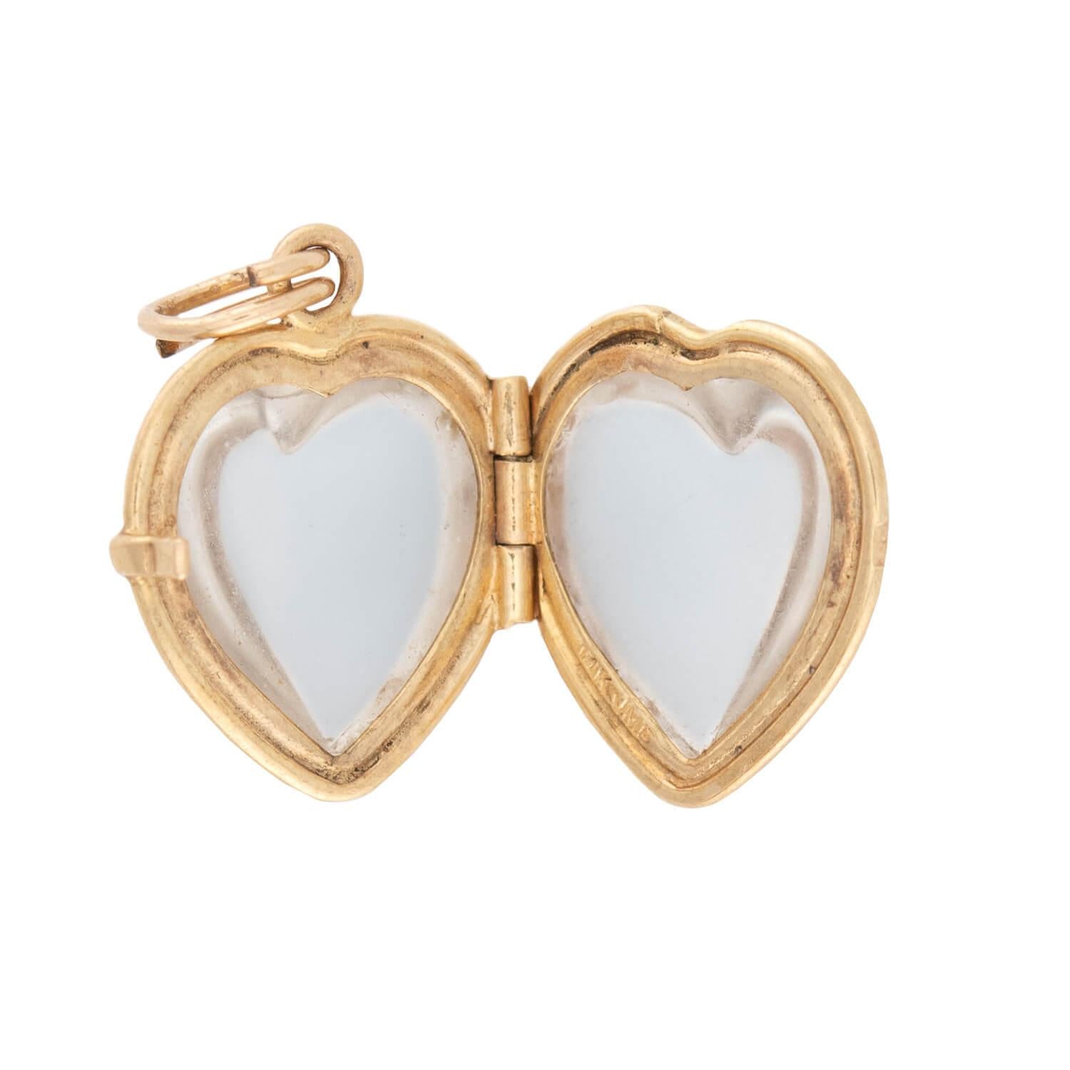 Victorian 14k Moonstone Heart Locket Pendant/Charm
