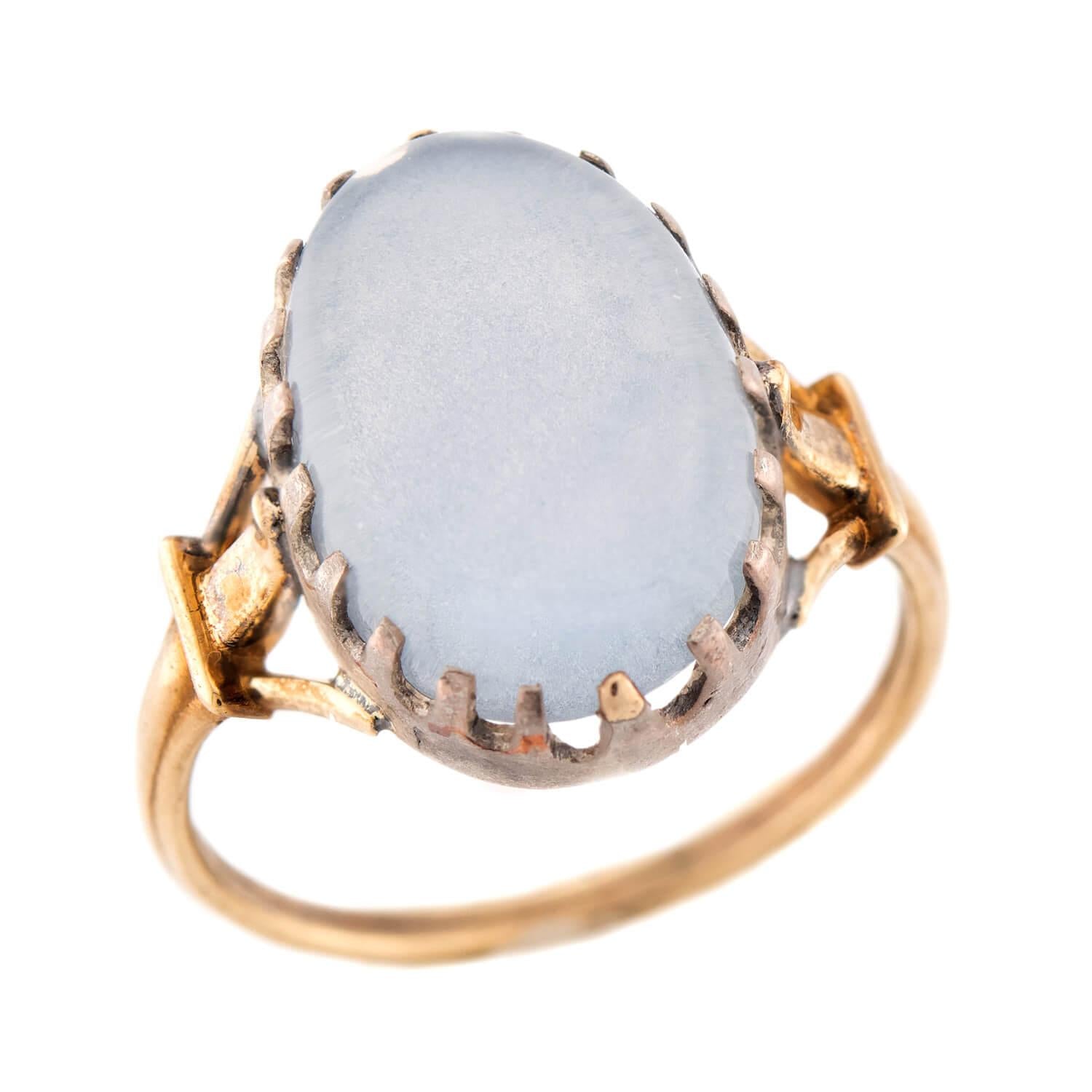 Victorian 14k/Sterling Silver Moonstone Ring