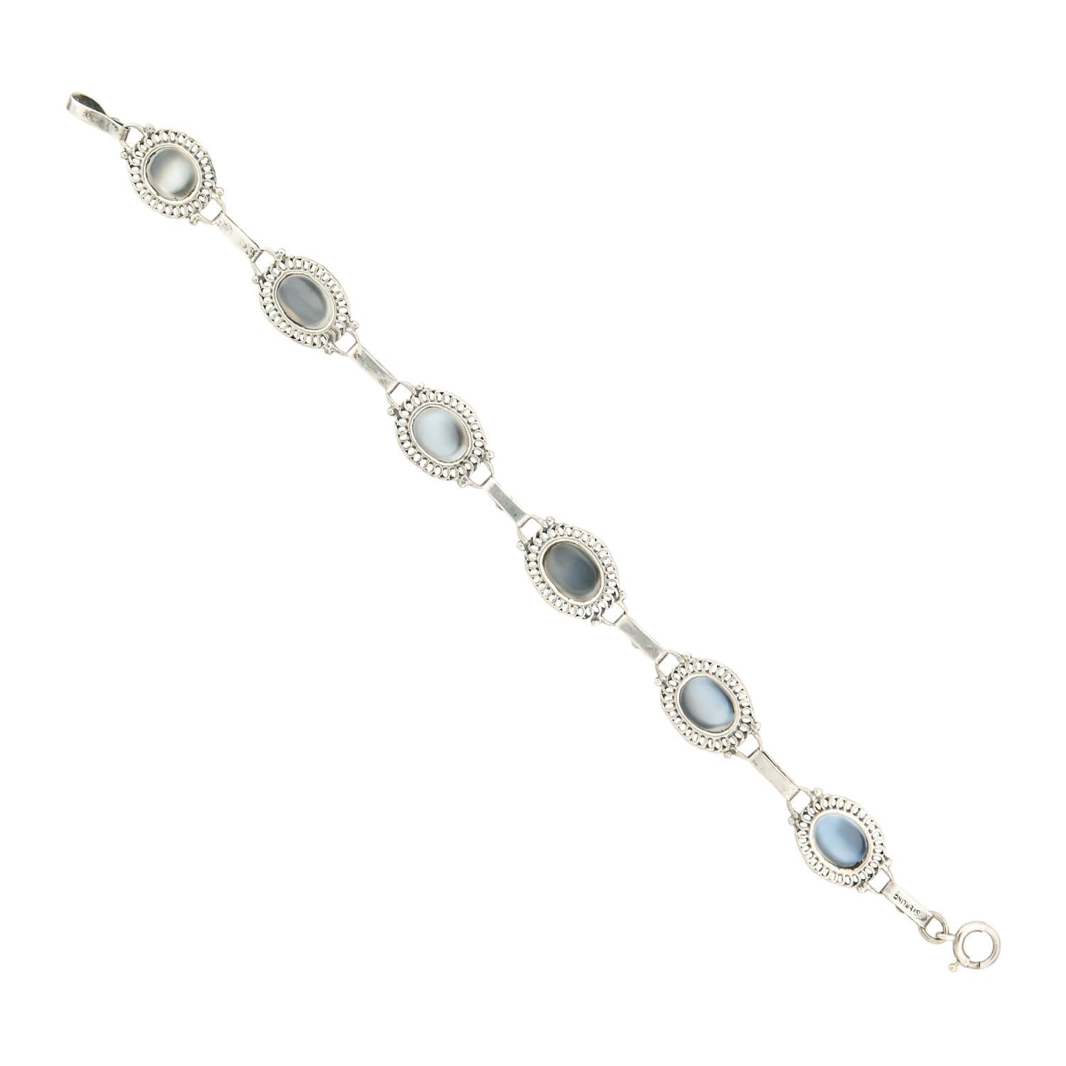 Retro Sterling Silver Moonstone Bracelet