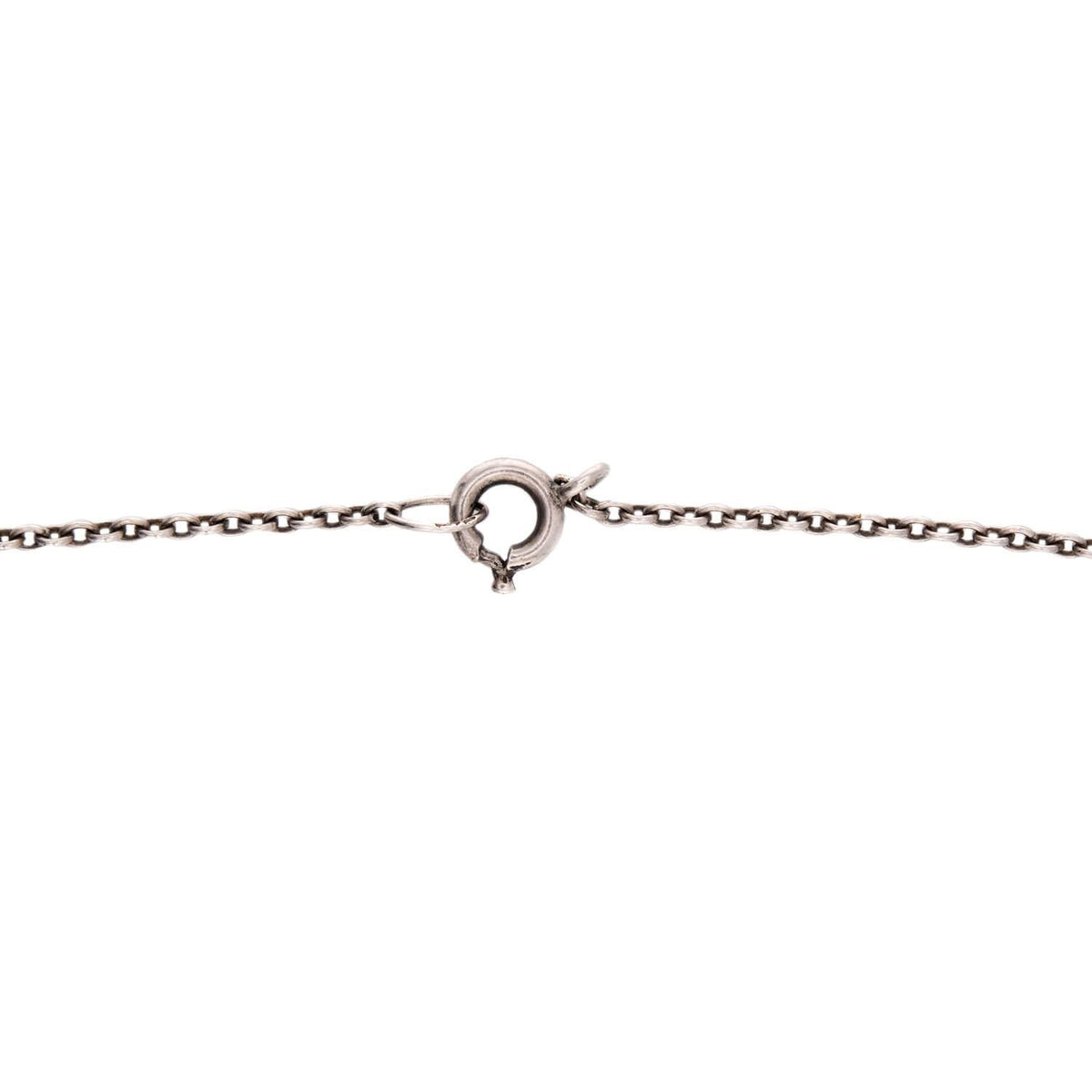 Art Nouveau Sterling Silver Paste and Pearl Lavalier Necklace