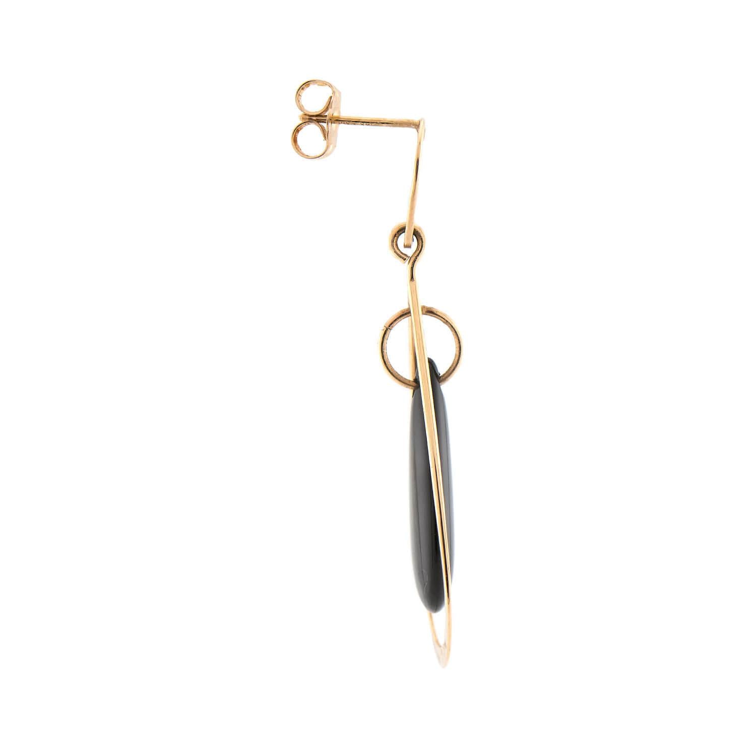 NABCO Estate 14k Onyx Teardrop Earrings