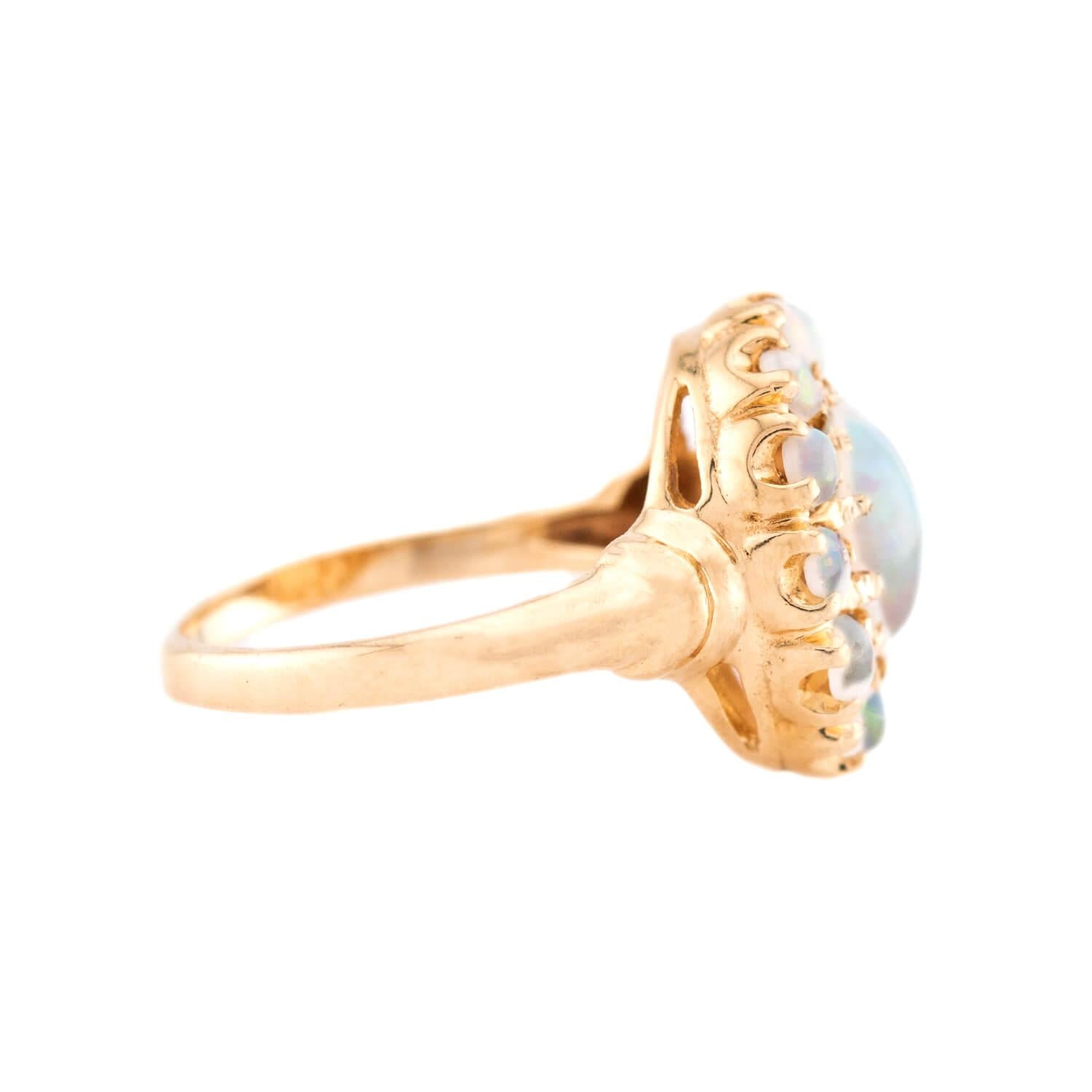 Victorian 14k Opal Halo Ring