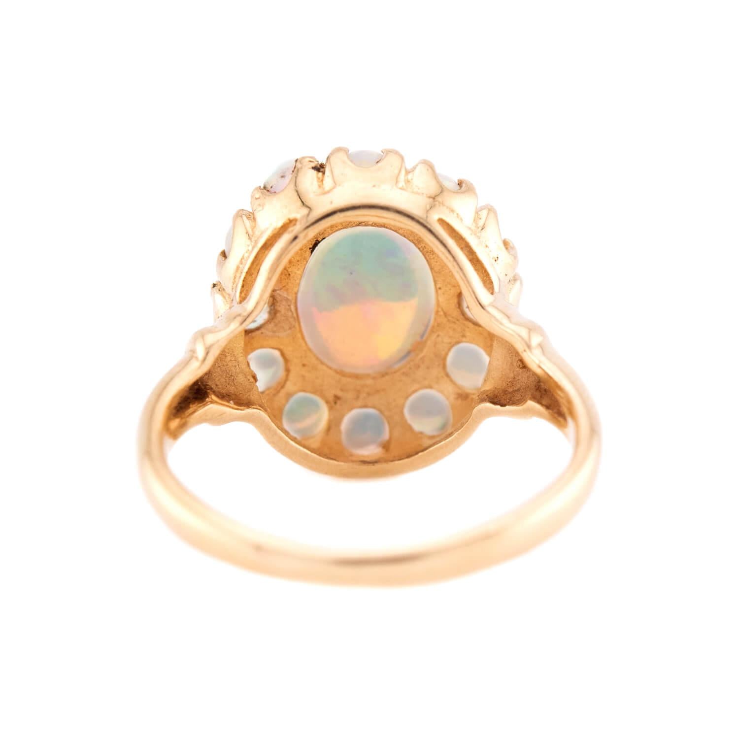 Victorian 14k Opal Halo Ring