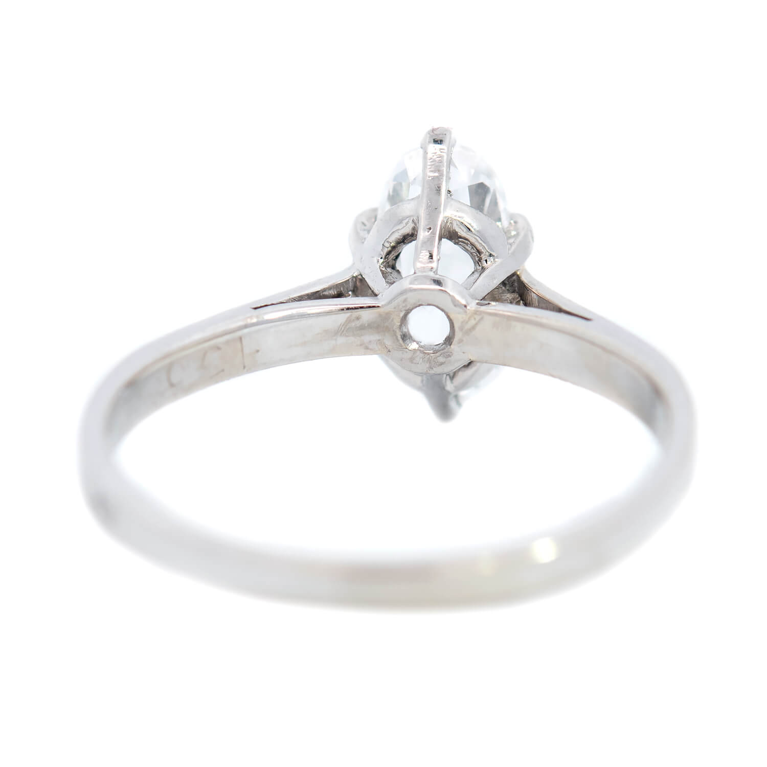 Art Deco Platinum Oval Diamond Engagement Ring 1.06ctw