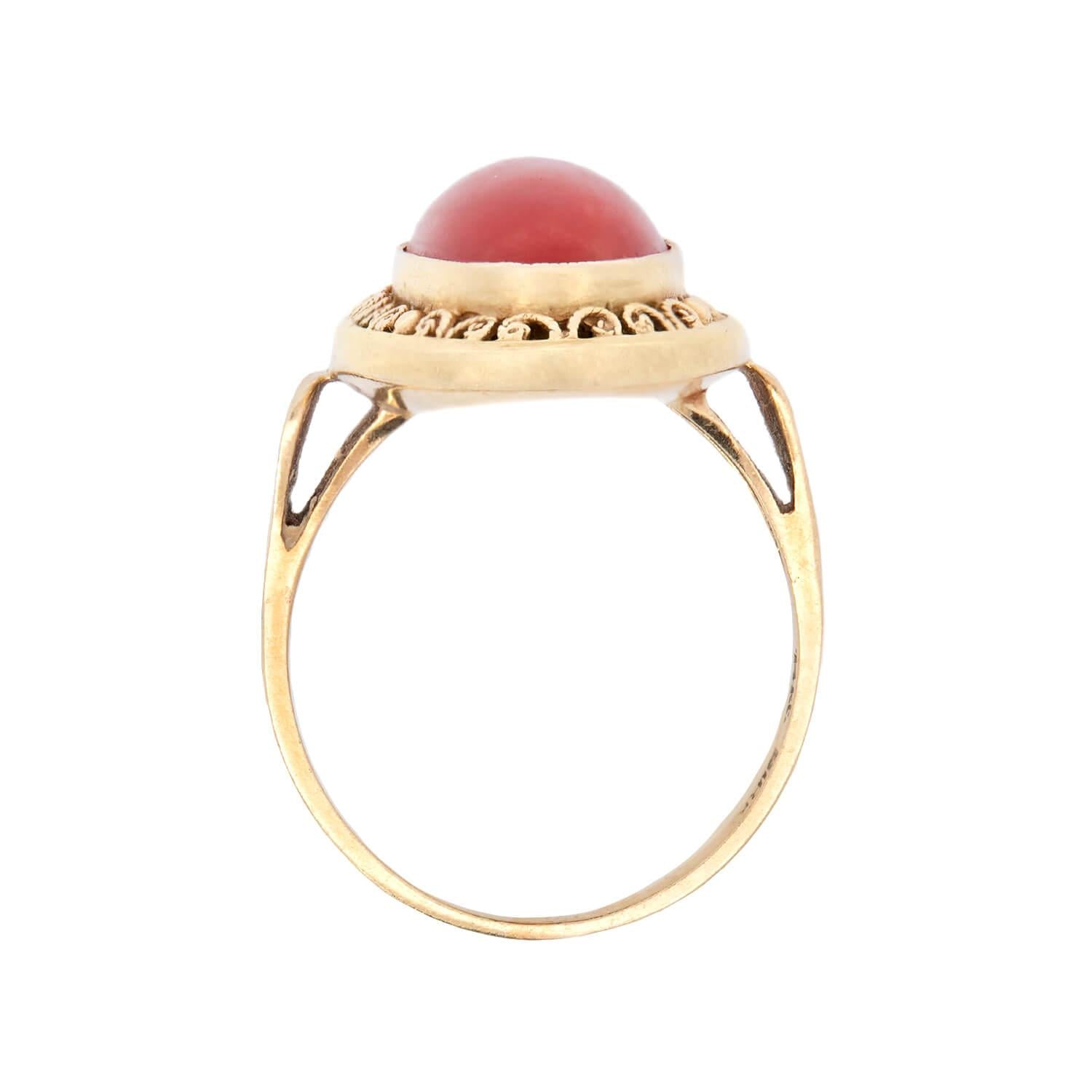 BIRKS Late Victorian 14k Oxblood Coral Ring