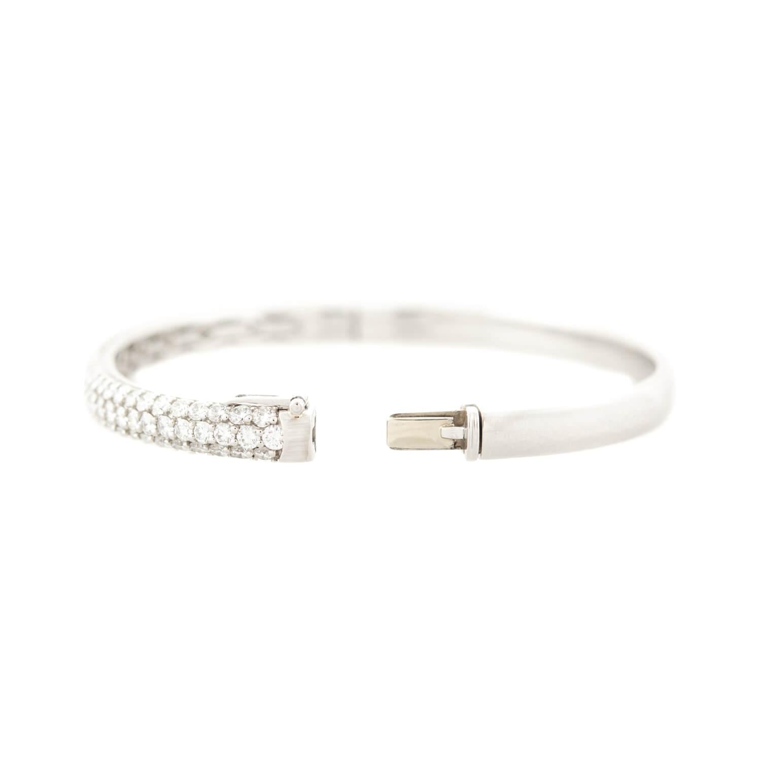 Estate Platinum Pave Diamond Bangle