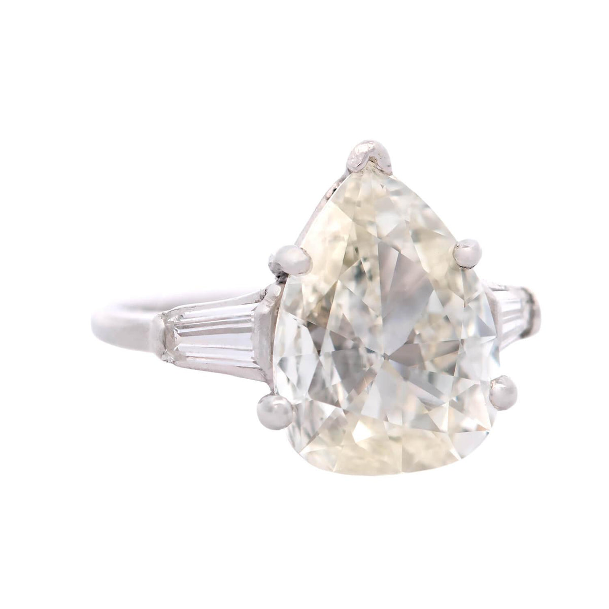 Retro Platinum Diamond Engagement Ring 2.45ct