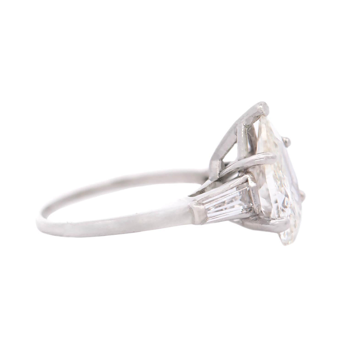 Retro Platinum Diamond Engagement Ring 2.45ct