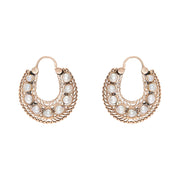 Victorian 14k Pearl Hoop Earrings