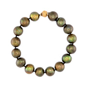 Estate 18k Tahitian Pearl Bracelet 12mm