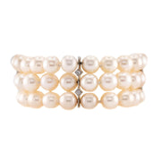 Vintage 18k Diamond & Pearl Bracelet