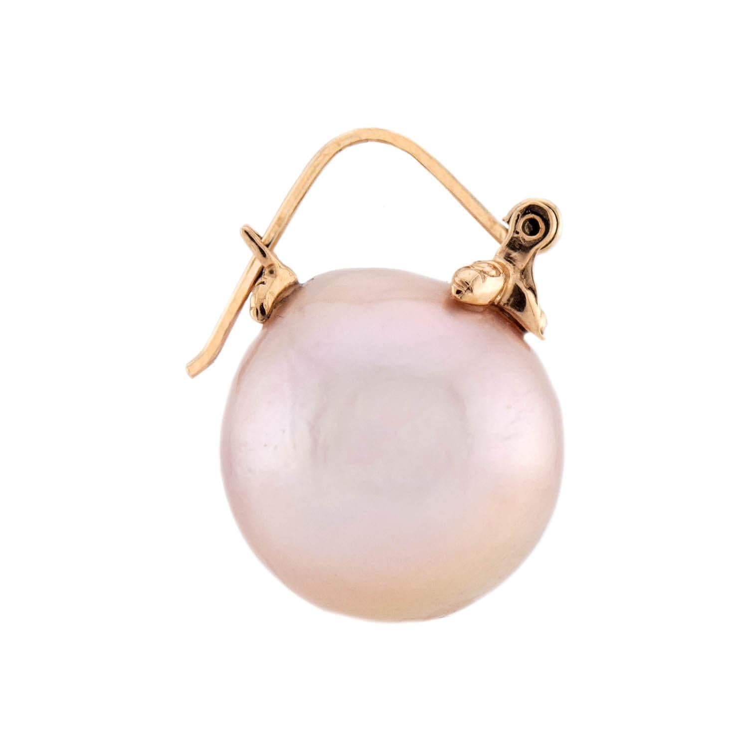 Estate 14k Pink Pearl Earrings