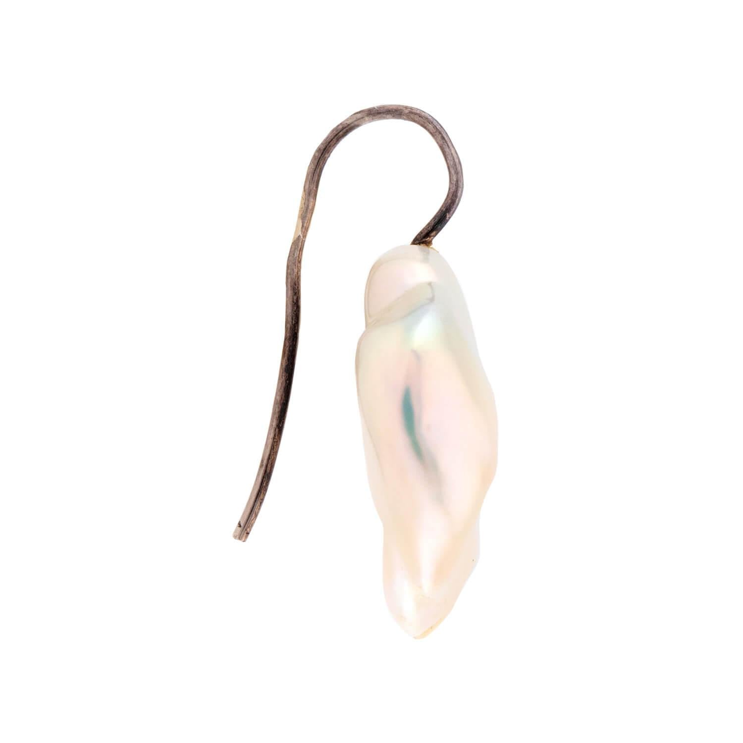 Estate Sterling Silver Blister Pearl Earrings