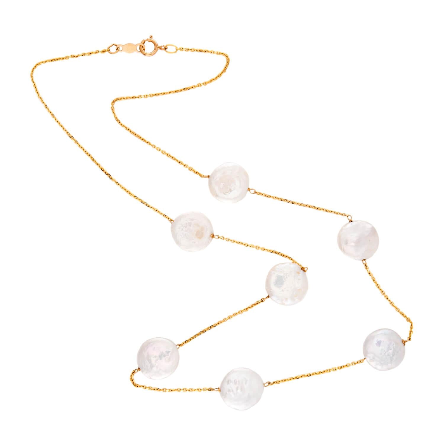 Estate 14k Pearl Chain Necklace