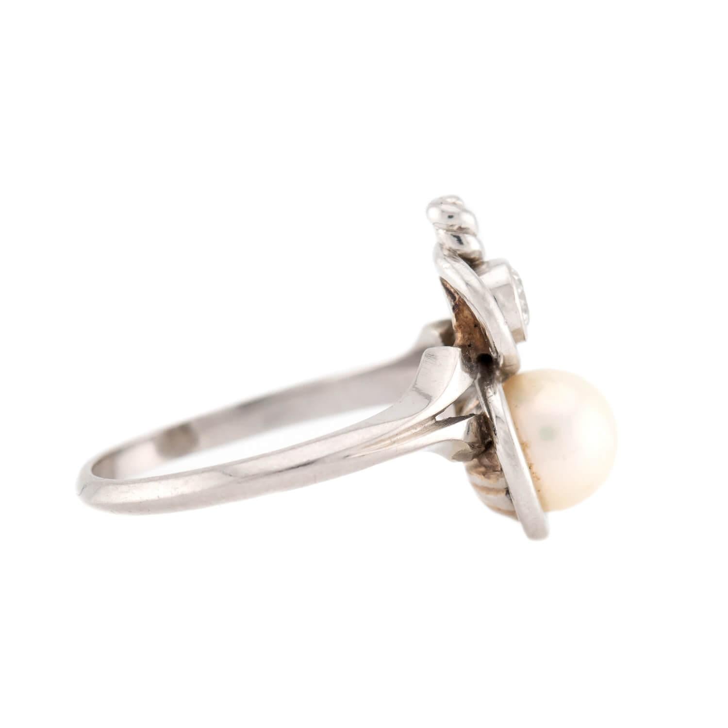 Edwardian 18k Pearl & Diamond Ring