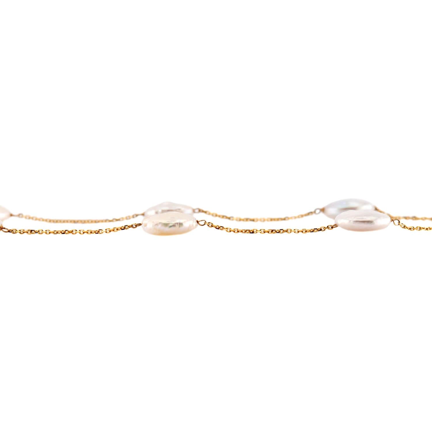 Estate 14k Pearl Chain Necklace