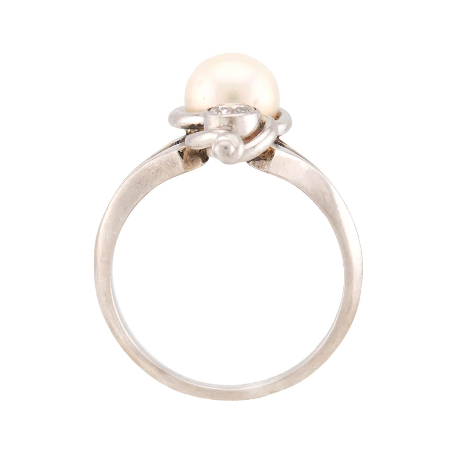Edwardian 18k Pearl & Diamond Ring