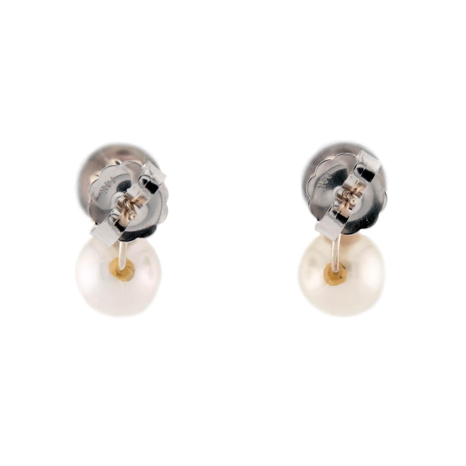 Estate 14k Pearl Convertible Earrings