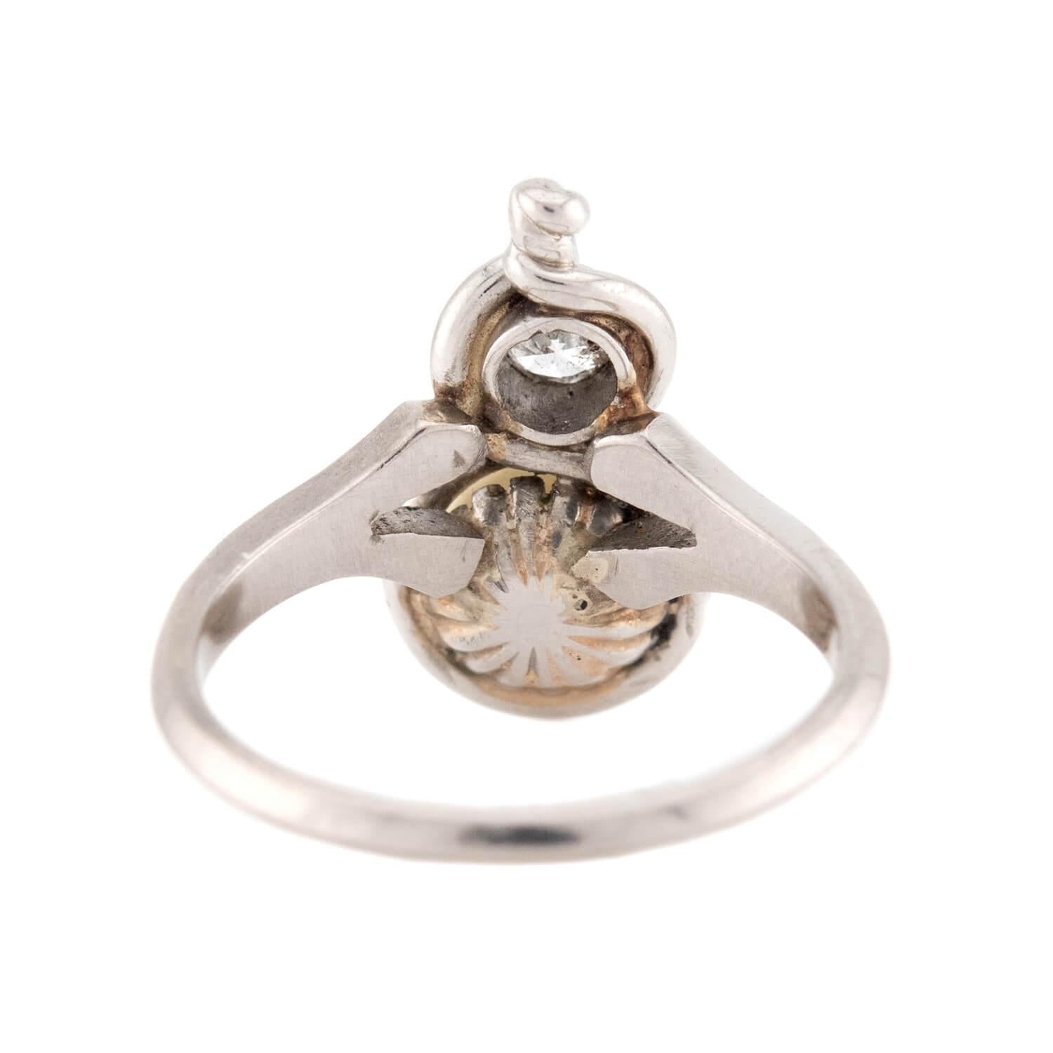 Edwardian 18k Pearl & Diamond Ring