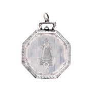 Victorian Sterling Silver Octagonal "Sapphire" Locket Pendant