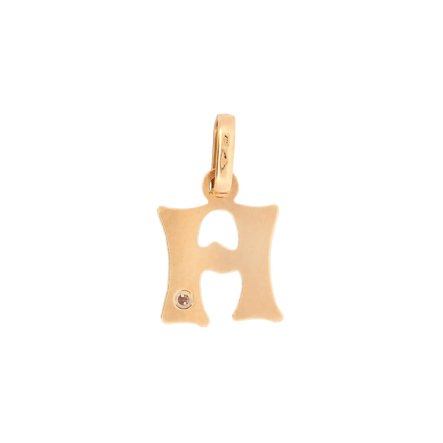 Vintage 18k Diamond "H" Charm