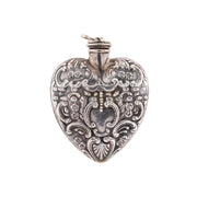 Victorian Sterling Silver Repoussé Perfume Bottle Pendant