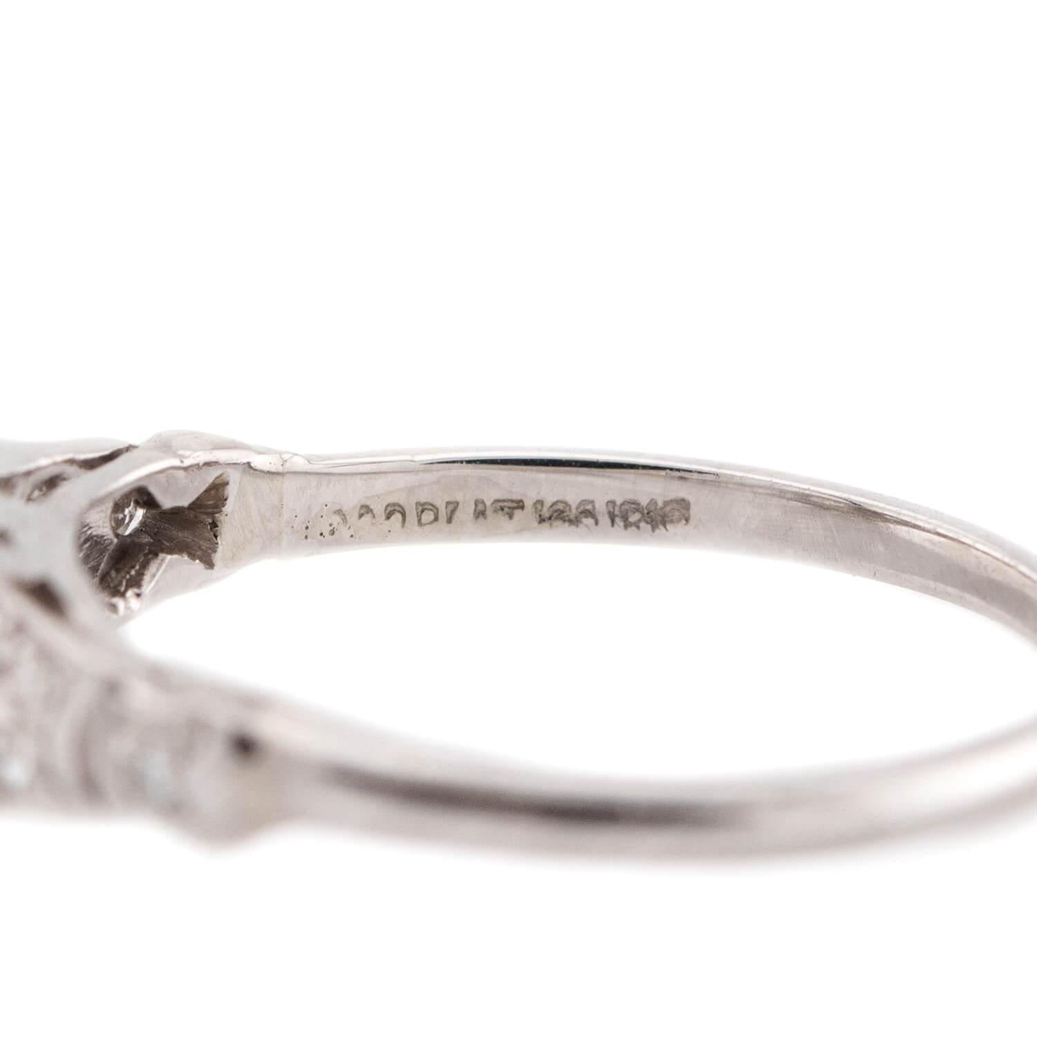 Art Deco Platinum GIA Diamond Engagement Ring 1.03ct