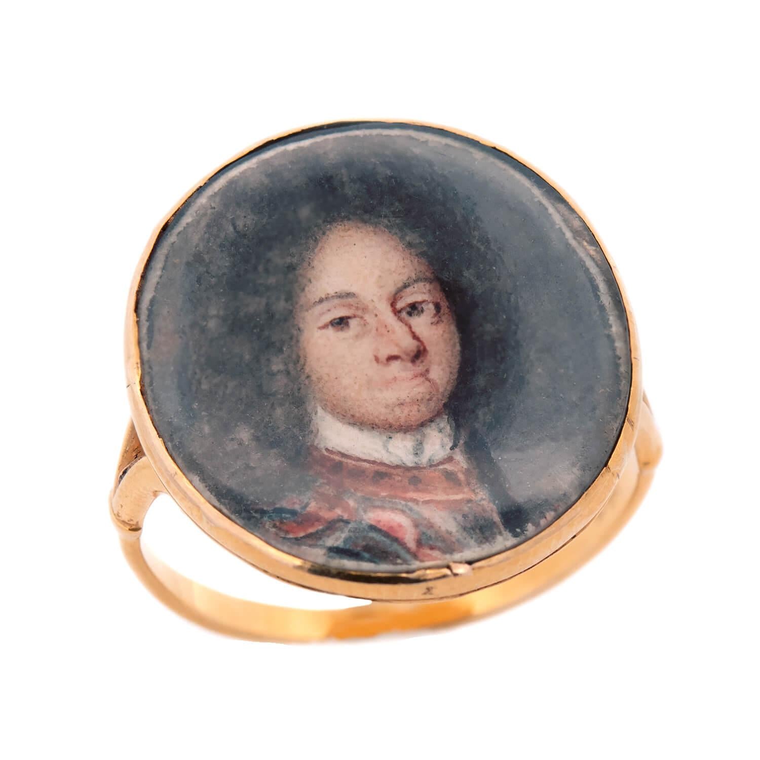 Georgian German 14k Portrait Ring