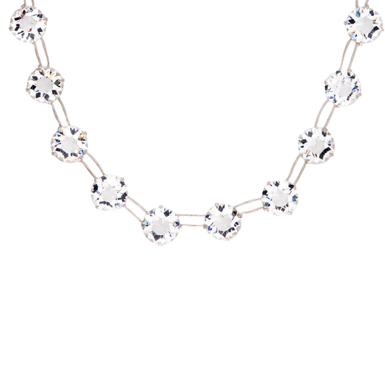 Art Deco Sterling Silver Rock Quartz Crystal Necklace