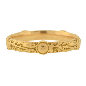 RIKER E.M. GATTLE Art Nouveau 14k Repoussé Tomahawk Bracelet