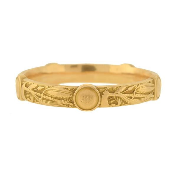 RIKER E.M. GATTLE Art Nouveau 14k Repoussé Tomahawk Bracelet