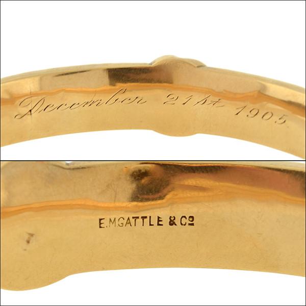 RIKER E.M. GATTLE Art Nouveau 14k Repoussé Tomahawk Bracelet