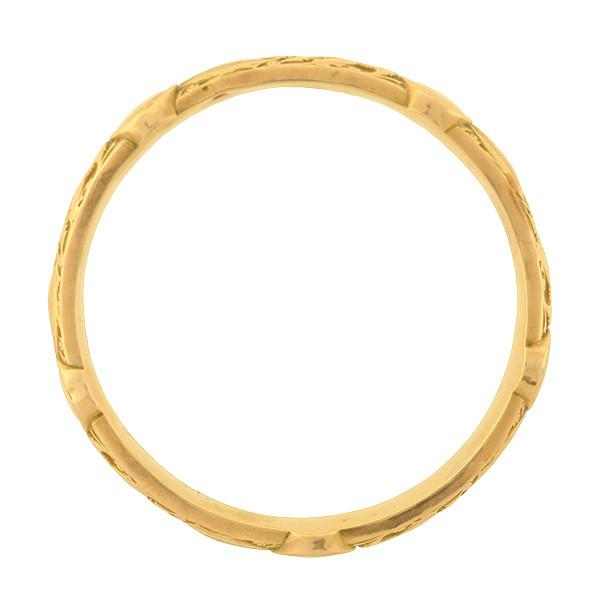 RIKER E.M. GATTLE Art Nouveau 14k Repoussé Tomahawk Bracelet
