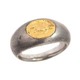 450 AD Silver + 22k Roman Signet Ring