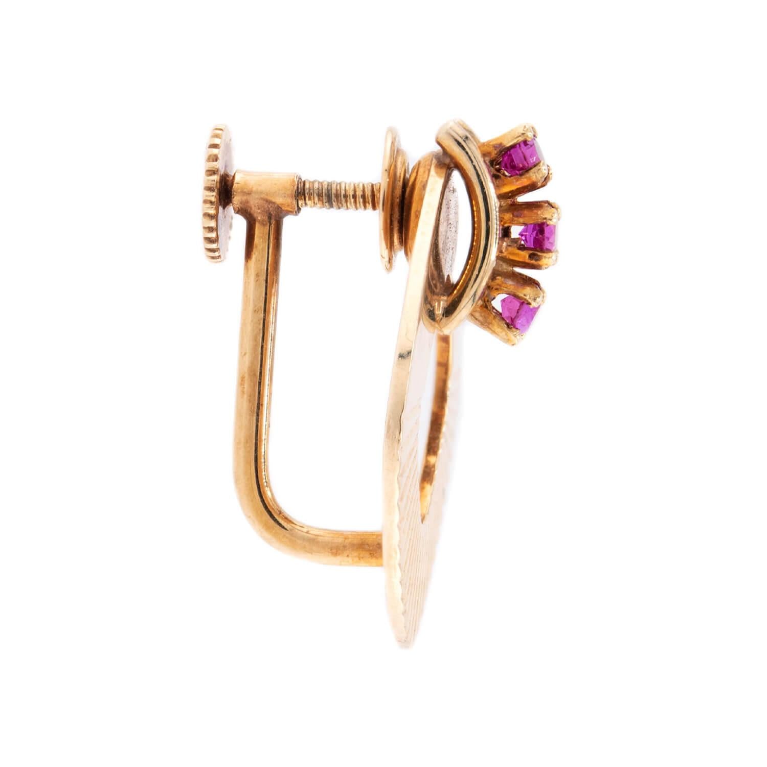 TIFFANY & CO. Retro 14k Ruby Earrings