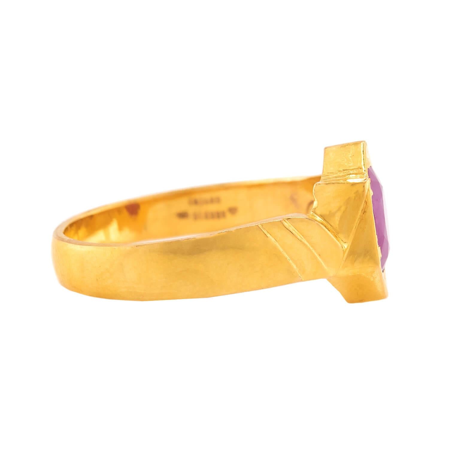 GRT JEWELS Estate Indian 22k Ruby Ring