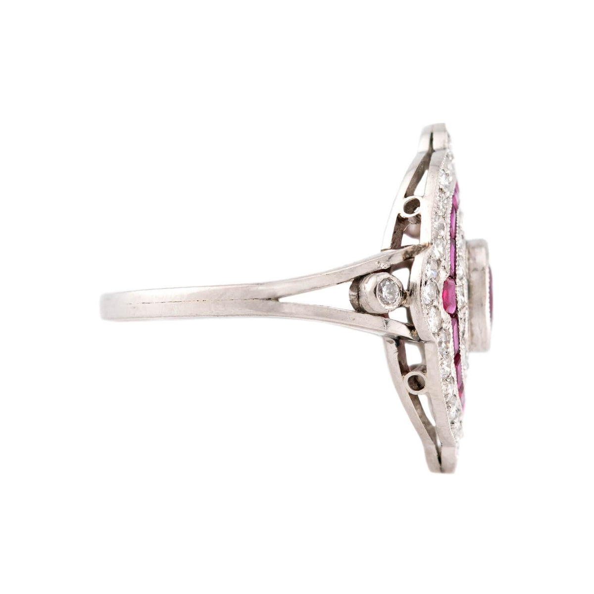 Estate Platinum Ruby & Diamond Ring