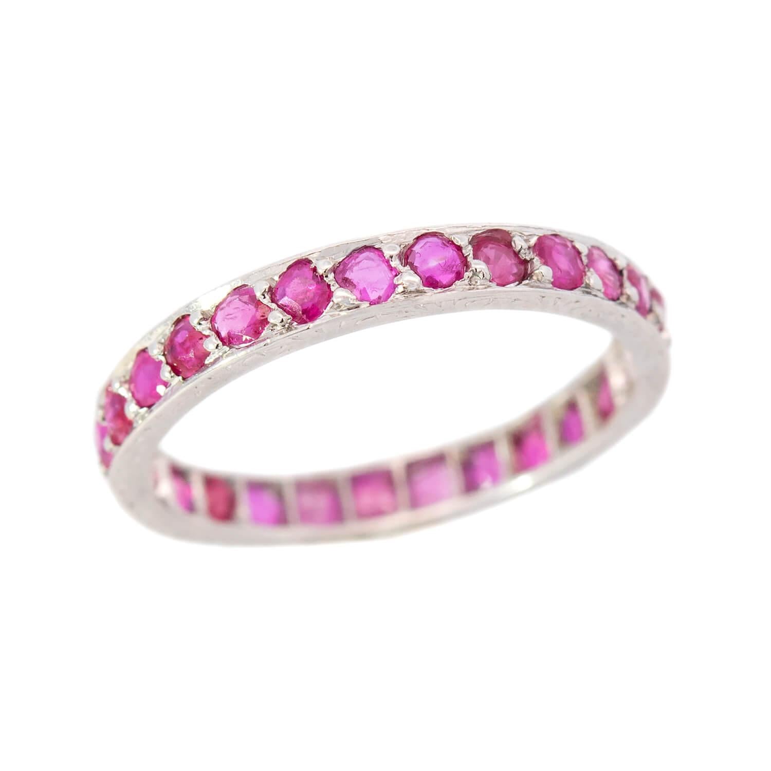 Edwardian Platinum Ruby Eternity Band