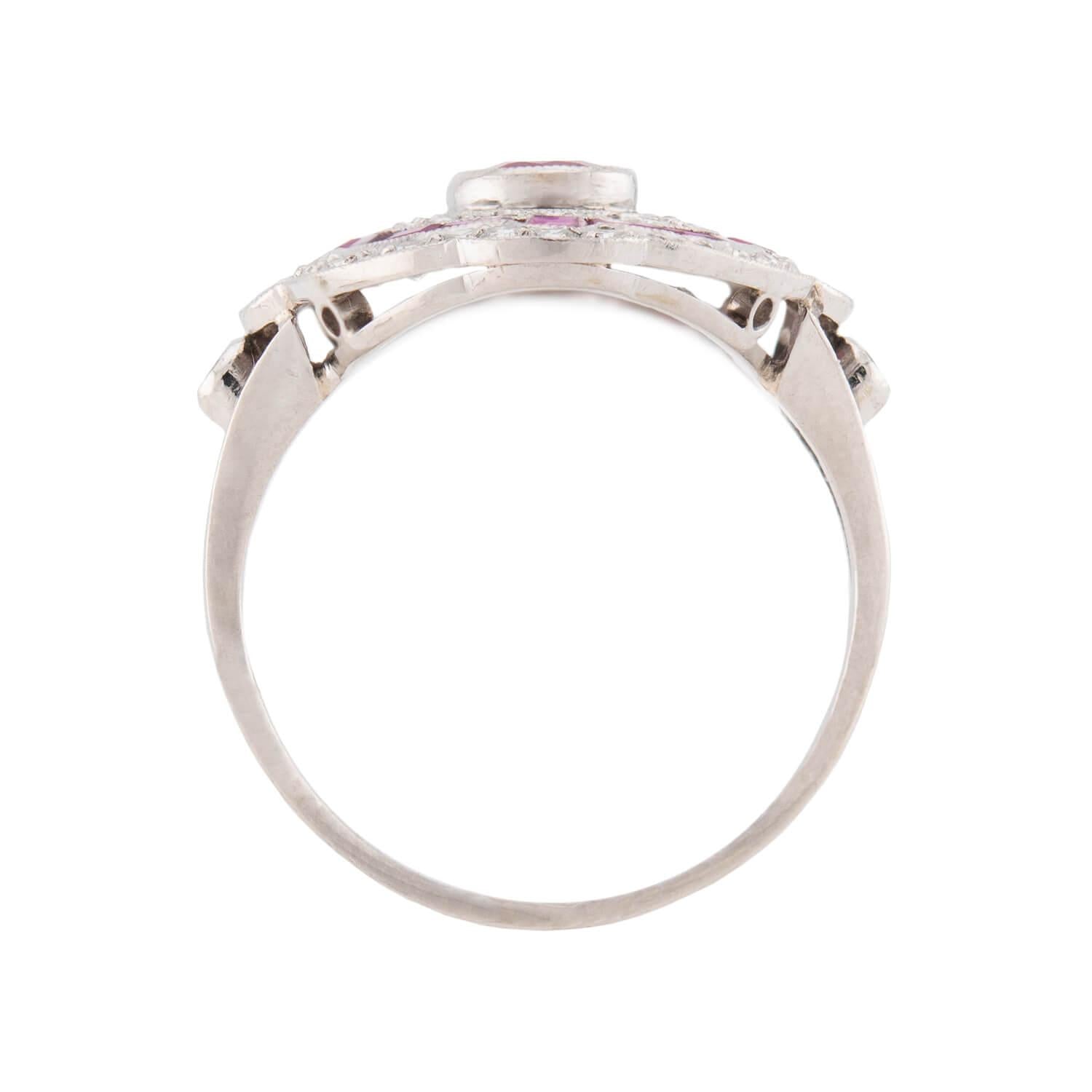 Estate Platinum Ruby & Diamond Ring