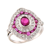 Estate Platinum Ruby & Diamond Ring