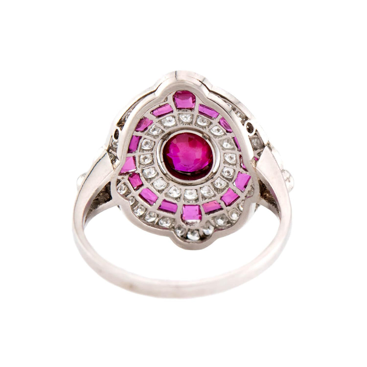 Estate Platinum Ruby & Diamond Ring