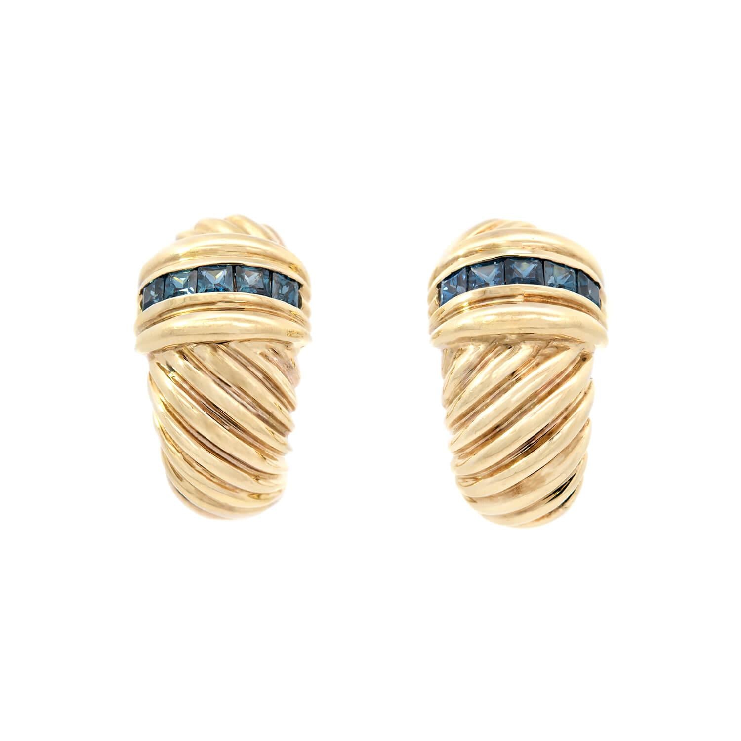 DAVID YURMAN Estate 14k Sapphire Earrings