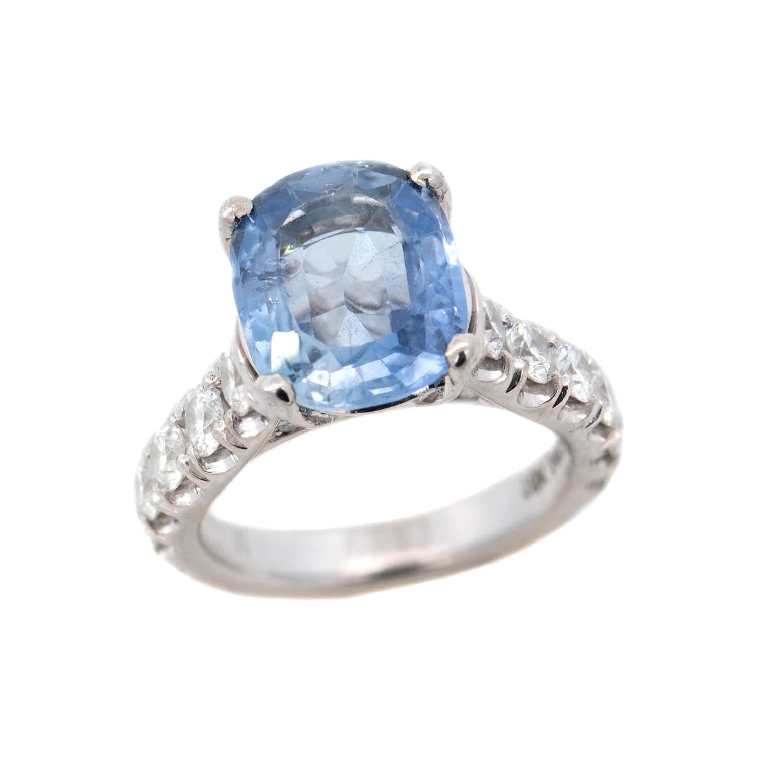 MICHAEL M Estate 18k GIA Sapphire and Diamond Ring 3.67ct