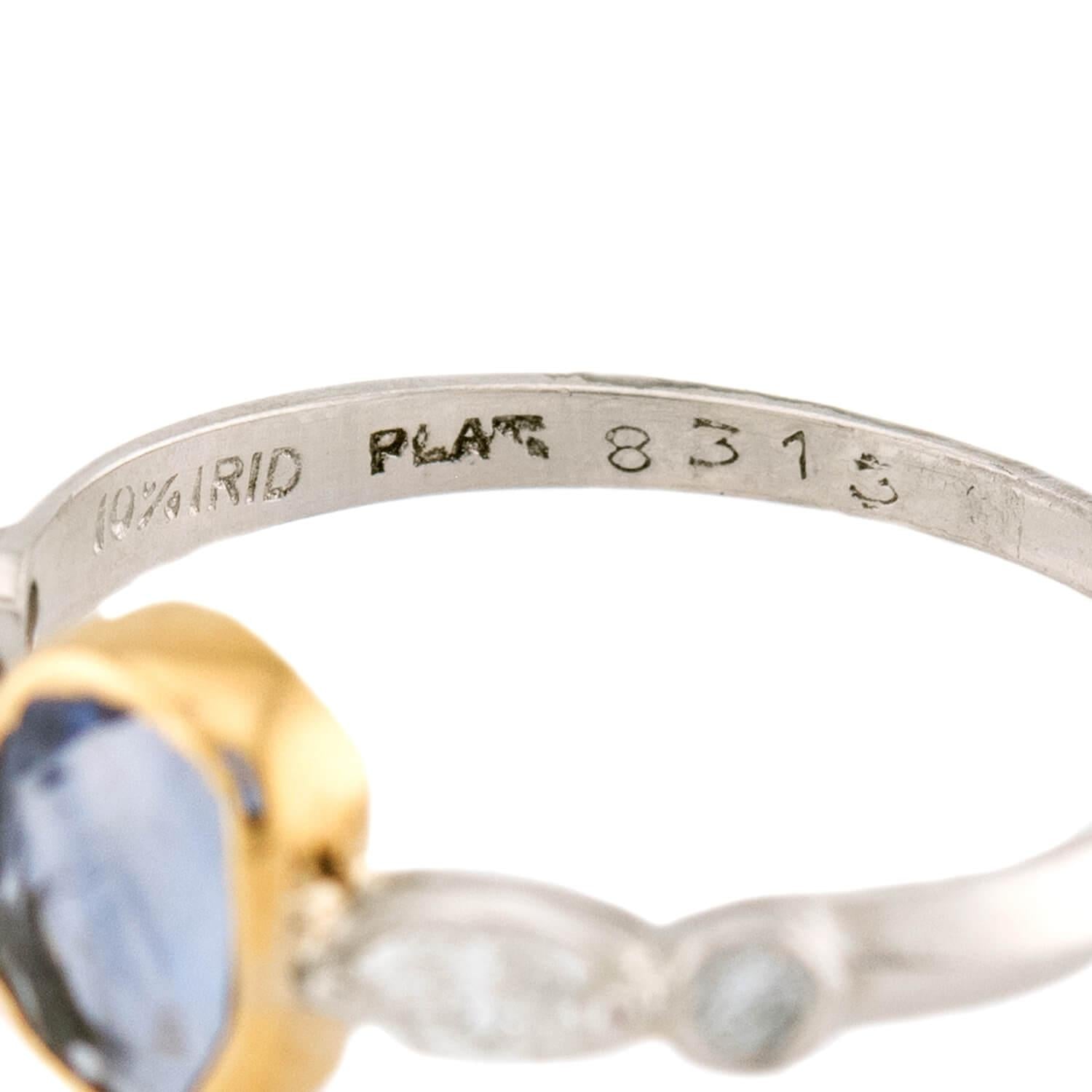 Art Deco 18k/Platinum Sapphire & Diamond Ring