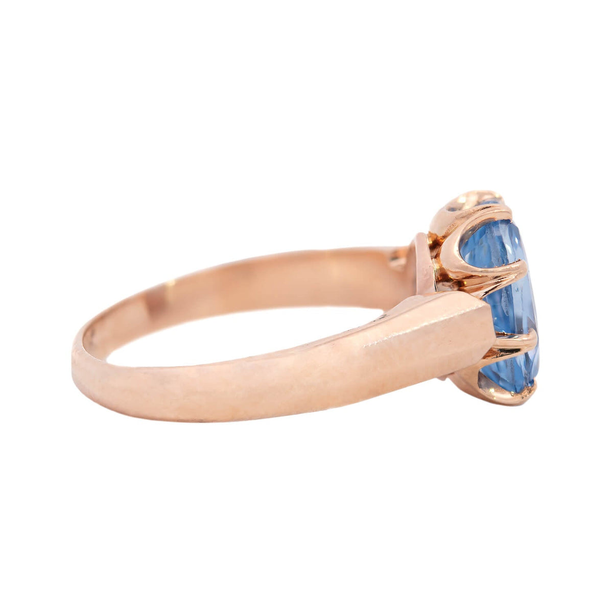 Victorian 14k Oval No Heat Ceylon Sapphire Ring 3.59ct