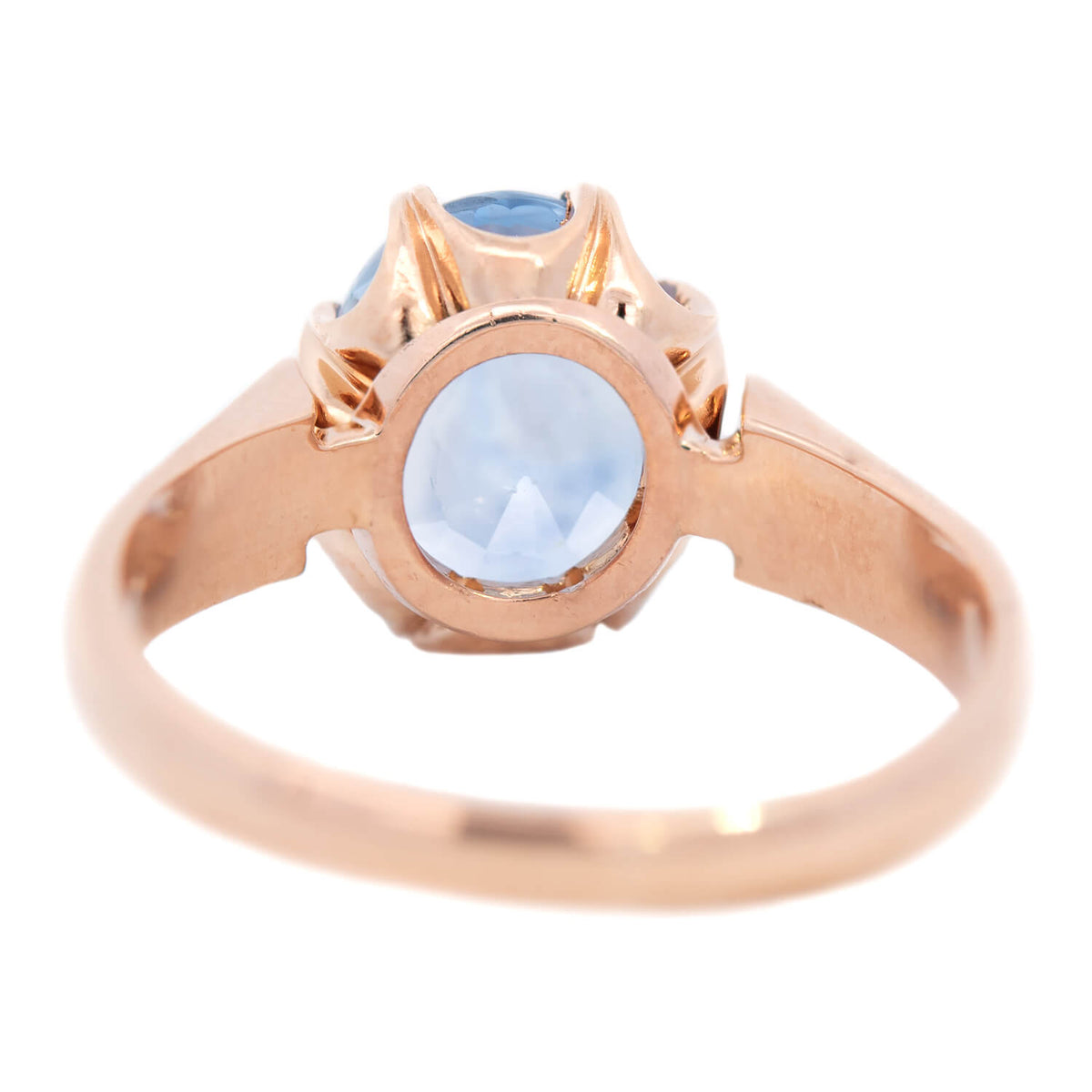 Victorian 14k Oval No Heat Ceylon Sapphire Ring 3.59ct